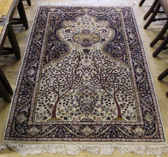 Kashmir tree of life ivory ground rug